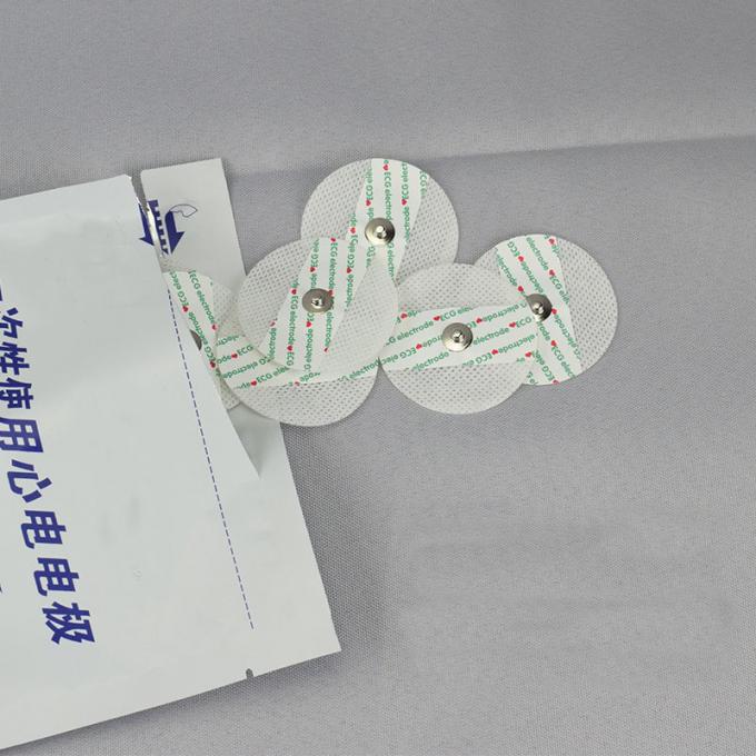 Disposable Round Ecg Electrodes Lead Wire AgCI Sensor White Foam ...
