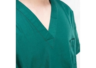Hospital Use Medical Surgical Scrub Suits Short Sleeve 100% Cotton V Neck