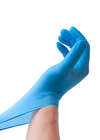 Powder Free Disposable Blue Nitrile Gloves Food Grade Elastic