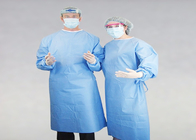 Nonwoven Disposable Surgical Gown Reinforced Blue Hospital Spunlace