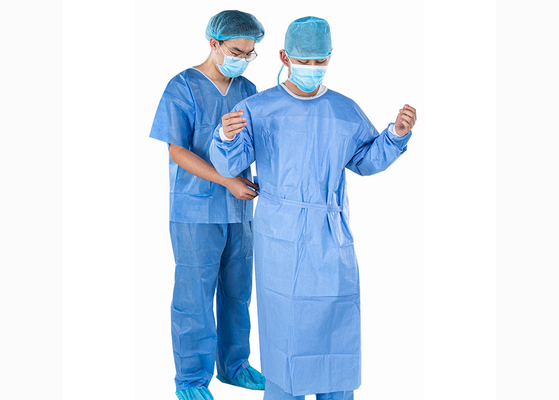 Unisex Sterile Surgeon Hospital Gowns Fluid Resistance Surgical Gown AAMI Level3