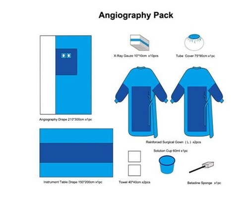 Hospital Medical Consumable Disposable Angiography Kit Sterile Surgical Laparotomy Drape Pack