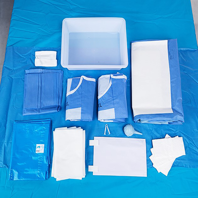 Blue Reinforced Disposable Surgical Drapes With Adhesive Incise Area