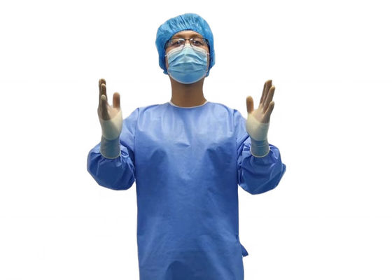 Unisex Sterile Surgeon Hospital Gowns Fluid Resistance Surgical Gown AAMI Level3