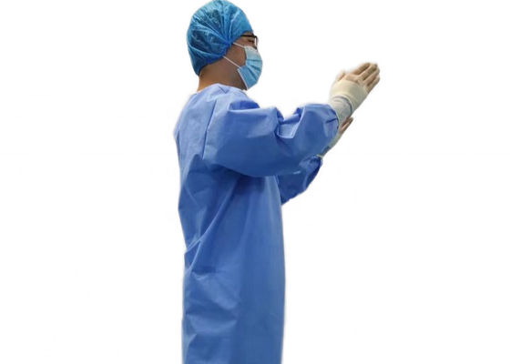 Unisex Sterile Surgeon Hospital Gowns Fluid Resistance Surgical Gown AAMI Level3