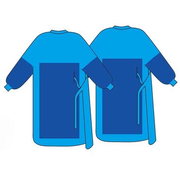 Blue Disposable Surgical Gown with Tie On Closure