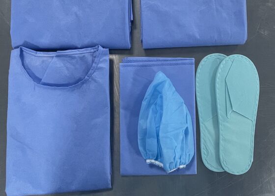 Disposable Surgical Patient Kit with SMS/SPP Non-woven Gown and Slippers in Universal Size Customized and CE ISO13485 Certified