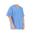 Disposable Blue Medical Medical Scrub Suits Nonwoven 35 - 70 gsm Weight