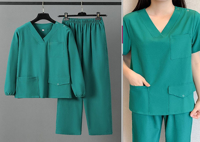 Hospital Uniforms Spandex Scrub Suits Sets Non Irritant Customization Available