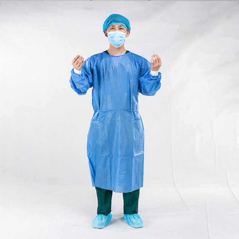 Material SMS PP Disposable Isolation Gown Color Blue Green Size XL EN13795
