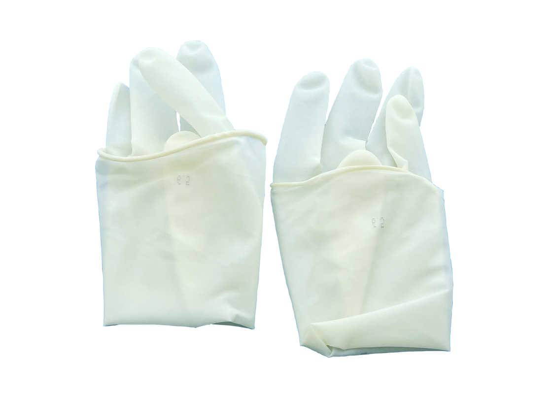 Milky White Disposable Latex Gloves 100pcs/Box 0.07mm