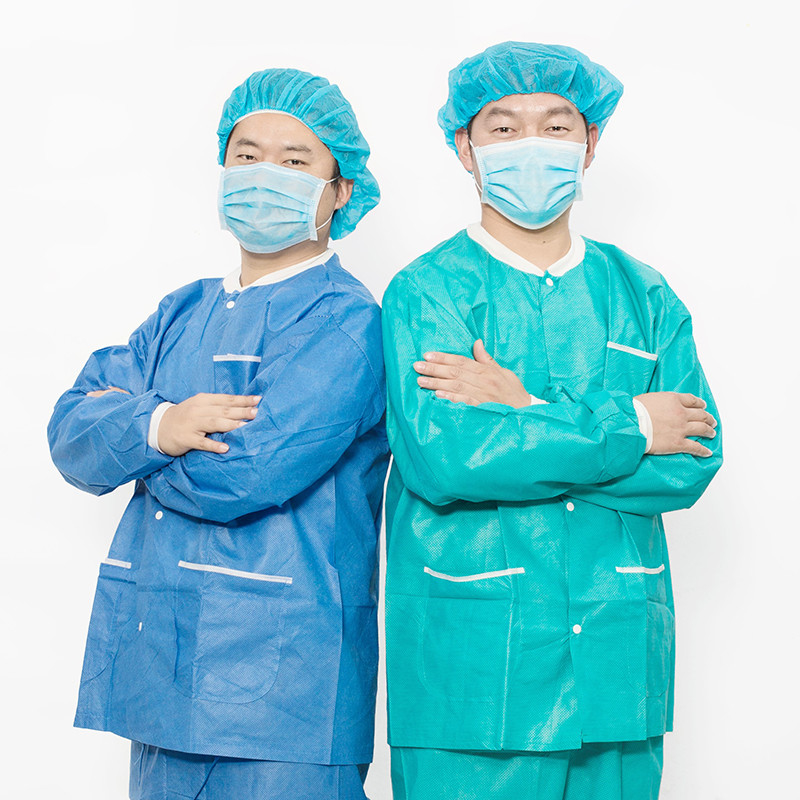 Disposable non woven Scrub Suit top and pants for hospital Nurse Doctor suit Two piece set T-shirt and pants