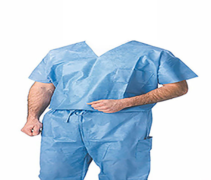Navy Blue Surgical Scrub Suits , Hospital Nurses Scrub Suit Uniform Short Sleeve