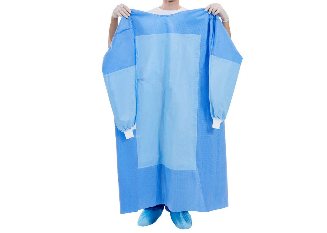 Non Woven Disposable sterile surgical gown Blue Reinforced Surgical Gown